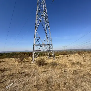 Transmission towers, site RES1, photographed 8 October 2026