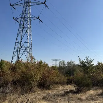 Transmission towers, site RES1, photographed 8 October 2026